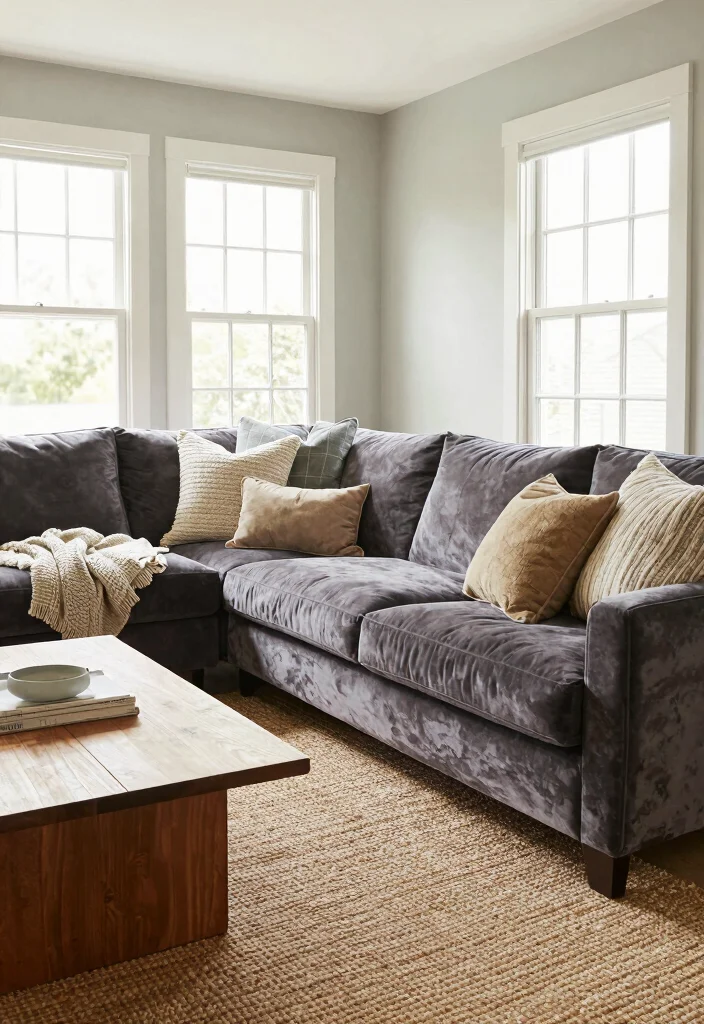 18 Sectional Couch Living Room Layout Ideas for Perfect Flow - 14. Textured Sectional Layout 1