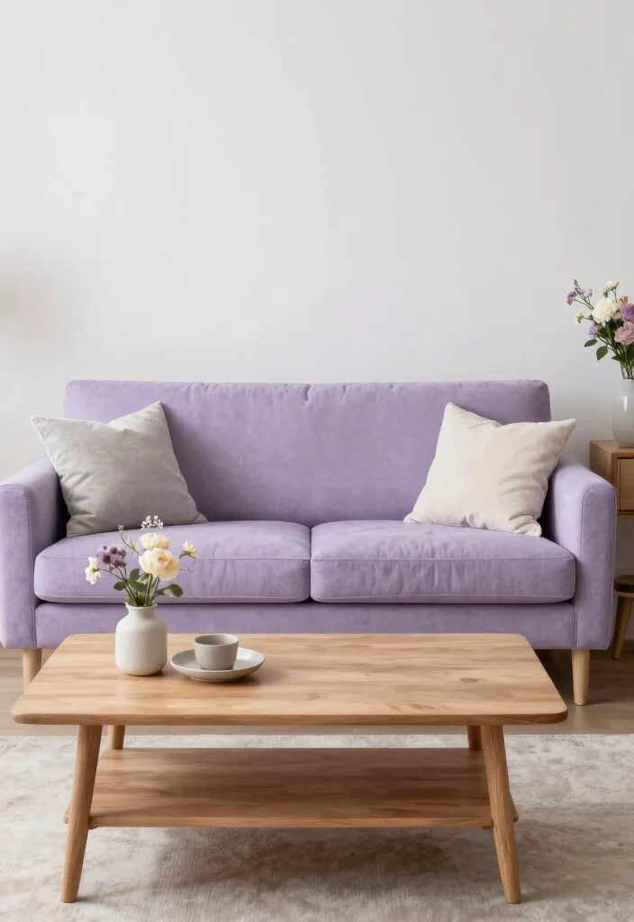 18 Sofa Colors for Living Room Ideas Perfect Palette Picks - 11. Muted Lavender: Soft and Delicate 1