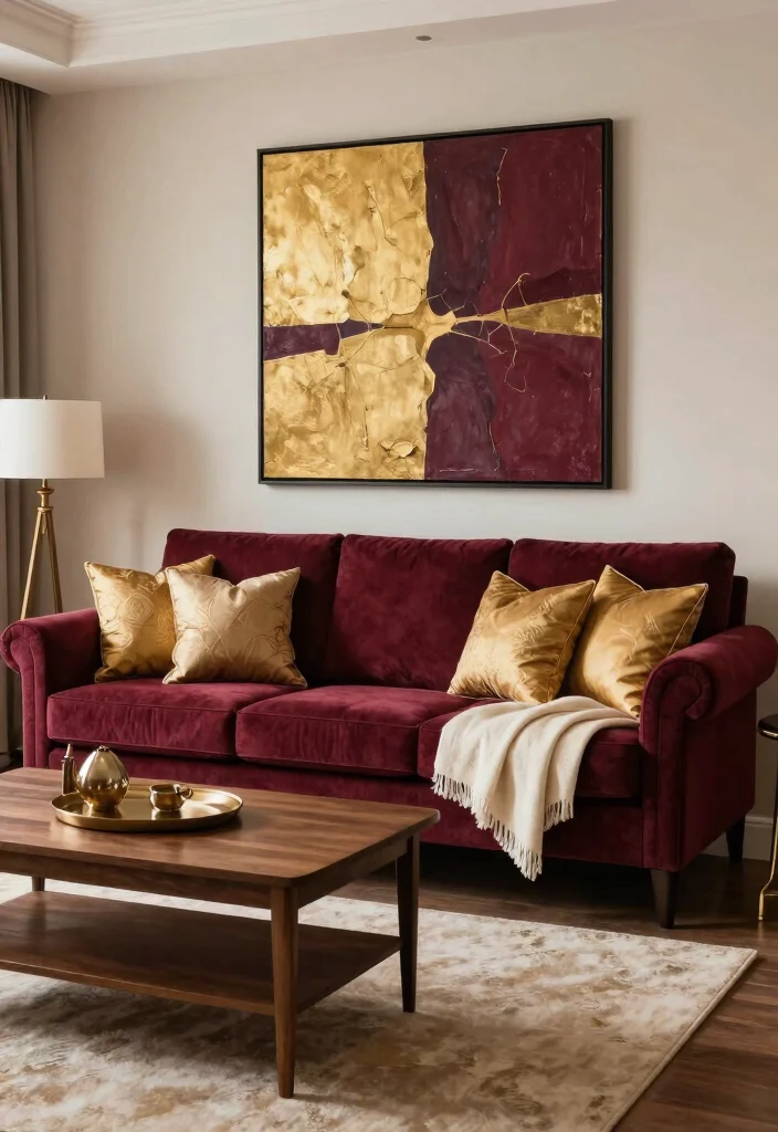 18 Sofa Colors for Living Room Ideas Perfect Palette Picks - 12. Rich Burgundy: A Touch of Luxury 1