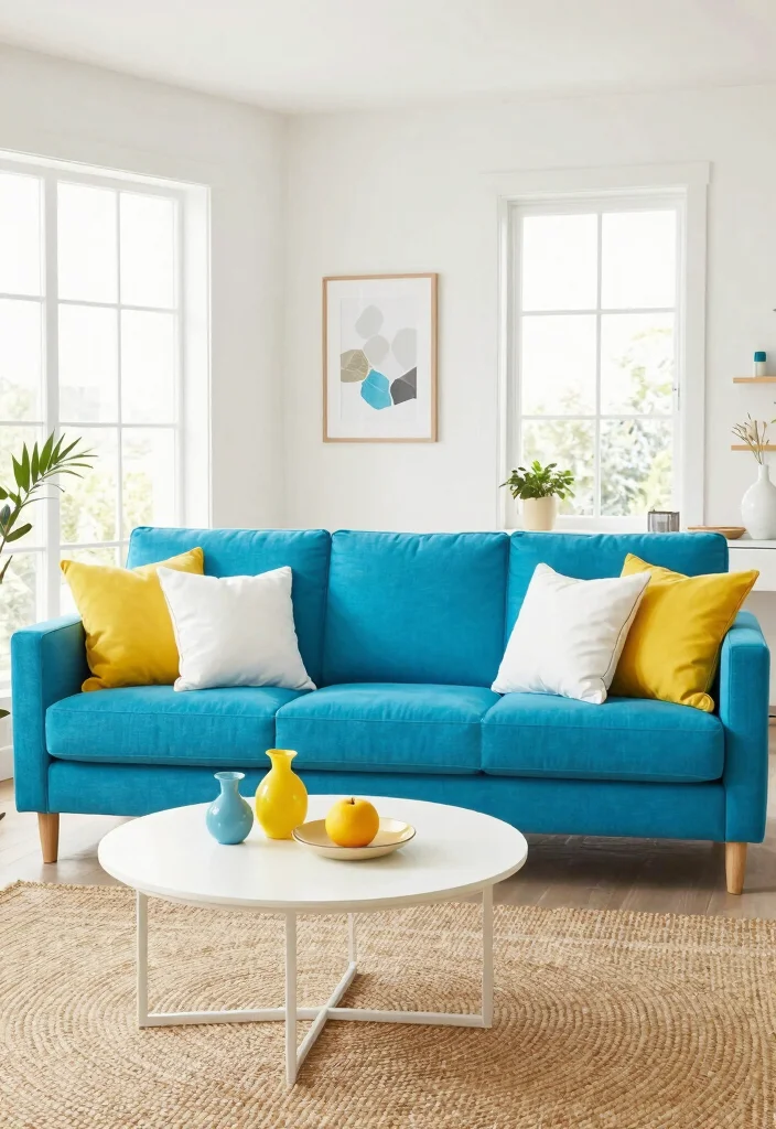 18 Sofa Colors for Living Room Ideas Perfect Palette Picks - 13. Bright Cerulean: Fresh and Invigorating 1