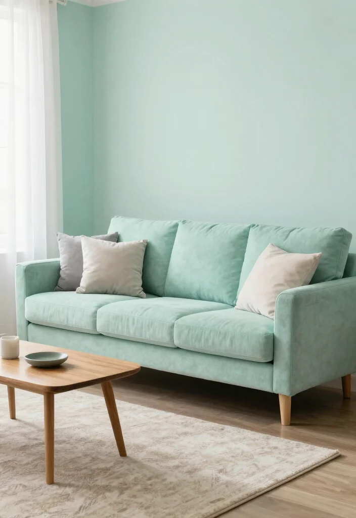 18 Sofa Colors for Living Room Ideas Perfect Palette Picks - 14. Soft Mint: Refreshing and Enchanting 1