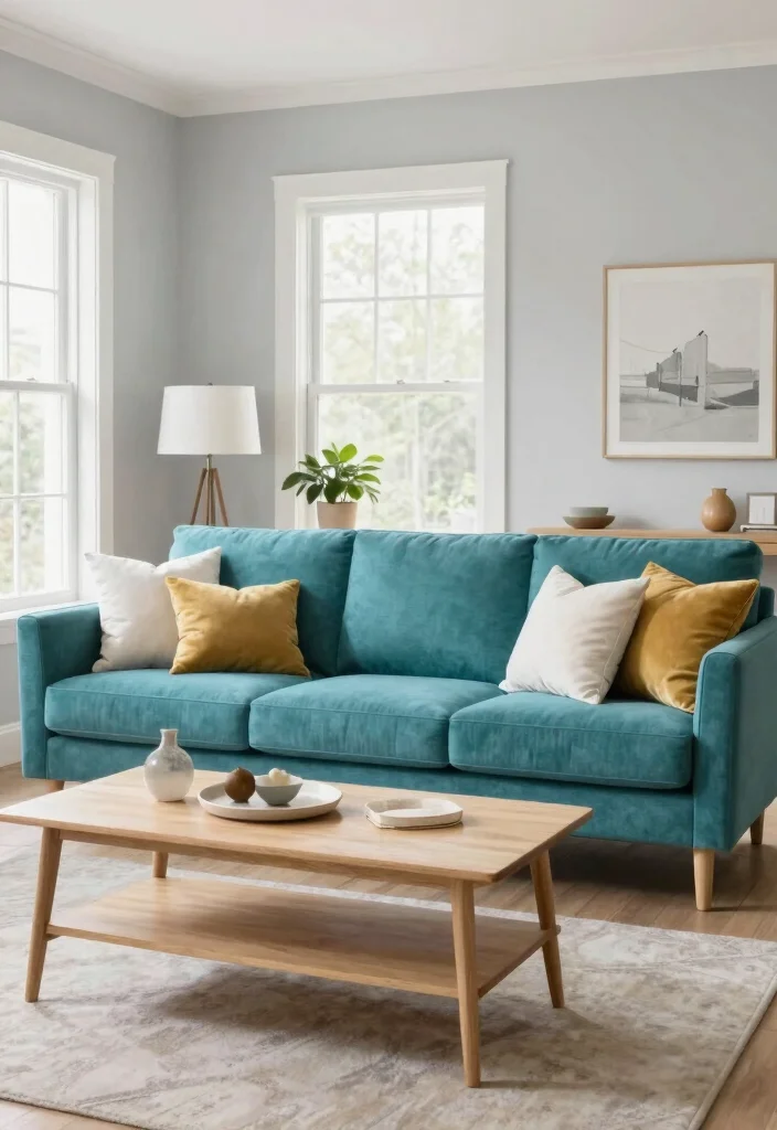 18 Sofa Colors for Living Room Ideas Perfect Palette Picks - 18. Cool Teal: Refreshing Vibe 1