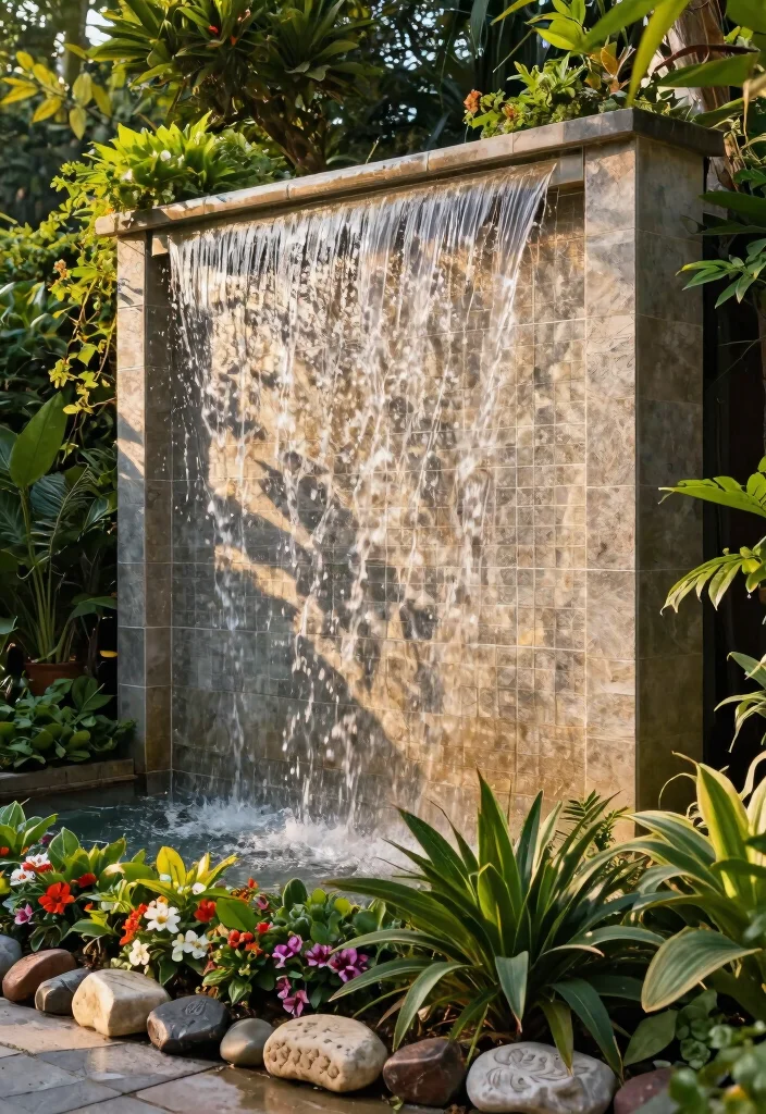 12 Backyard Water Feature Ideas That Run Without a Buried Line - 5. DIY Water Wall 1