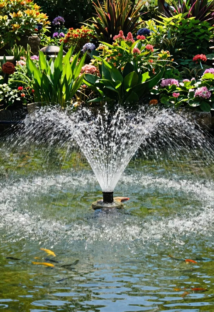 12 Backyard Water Feature Ideas That Run Without a Buried Line - 6. Floating Solar Fountain 1