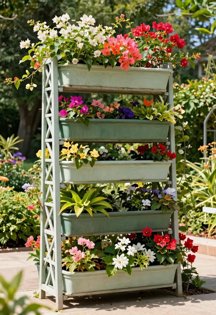 12 Bougainvillea Trellis Wall Concepts That Stay Standing in Wind - 7. Trellis with Integrated Planters 1