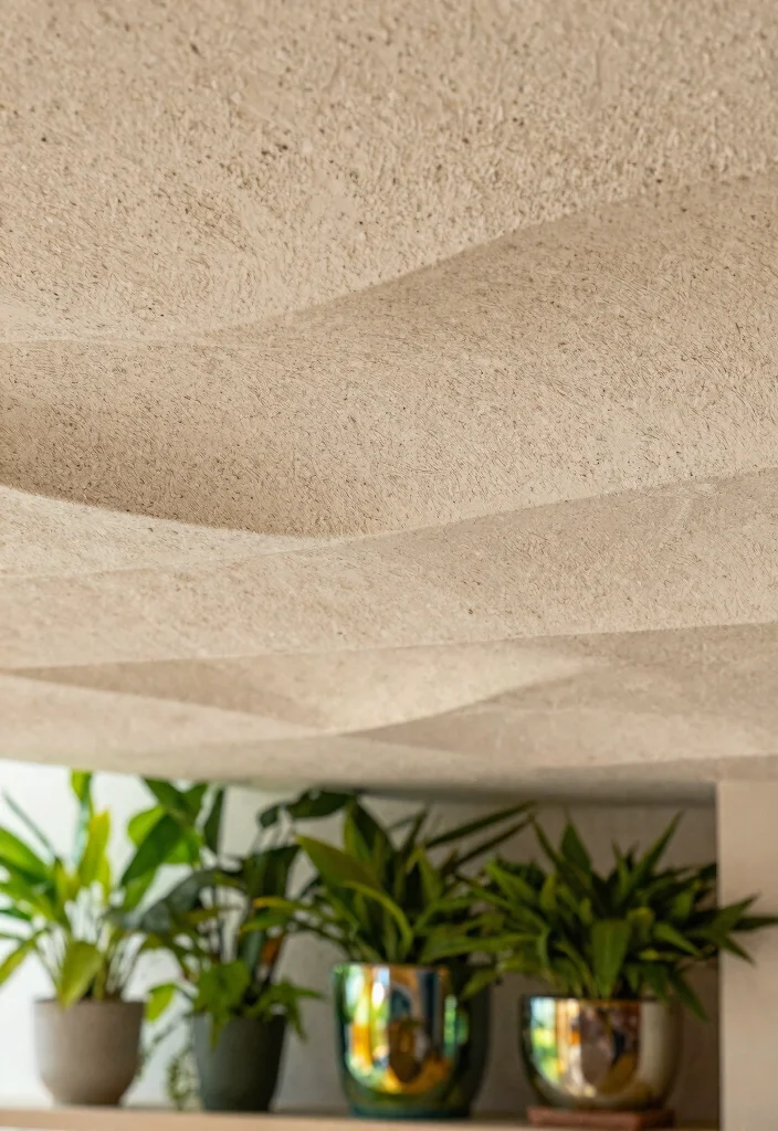 12 Gypsum Board Ceiling Ideas That Cover Damage Without Demolition - 1. Textured Gypsum Board Panels 1