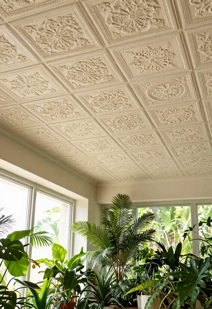 12 Gypsum Board Ceiling Ideas That Cover Damage Without Demolition - 11. Ceiling Tiles Over Gypsum Board 1