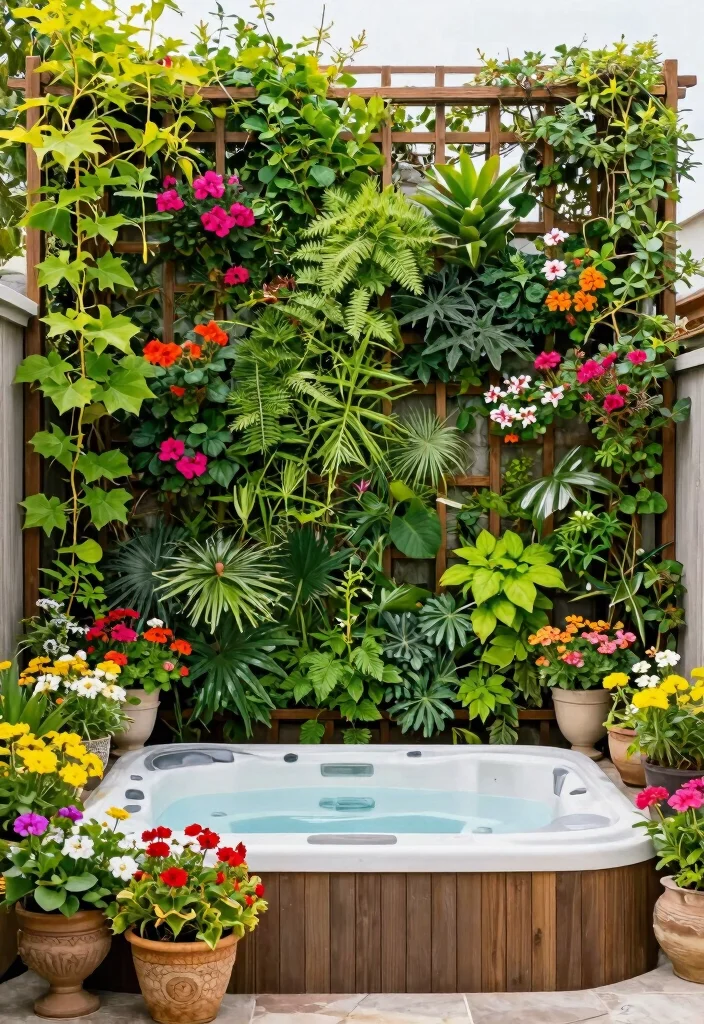 12 Hot Tub Backyard Ideas That Provide Year-Round Privacy - 1. Lush Green Walls 1
