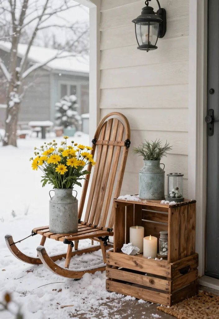 12 January Porch Decor Inspirations That Fill the Gap After Christmas - 10. Vintage Accents 1