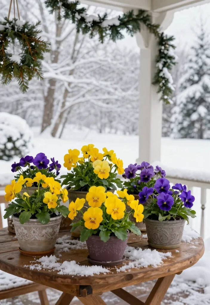 12 January Porch Decor Inspirations That Fill the Gap After Christmas - 4. Colorful Winter Flowers 1