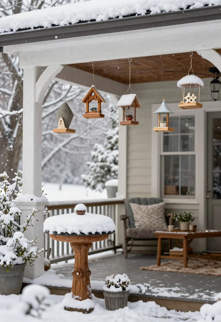 12 January Porch Decor Inspirations That Fill the Gap After Christmas - 9. Decorative Bird Feeders 1