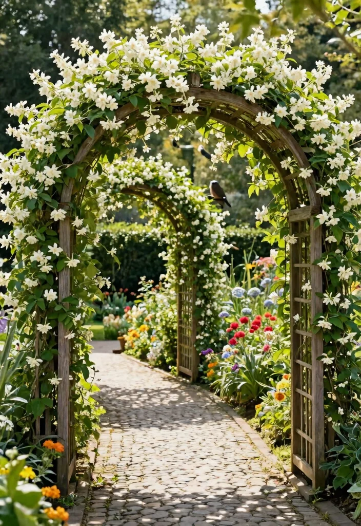12 Jasmine Trellis Wall Ideas That Support Heavy Vines - 4. Archway Trellis 1