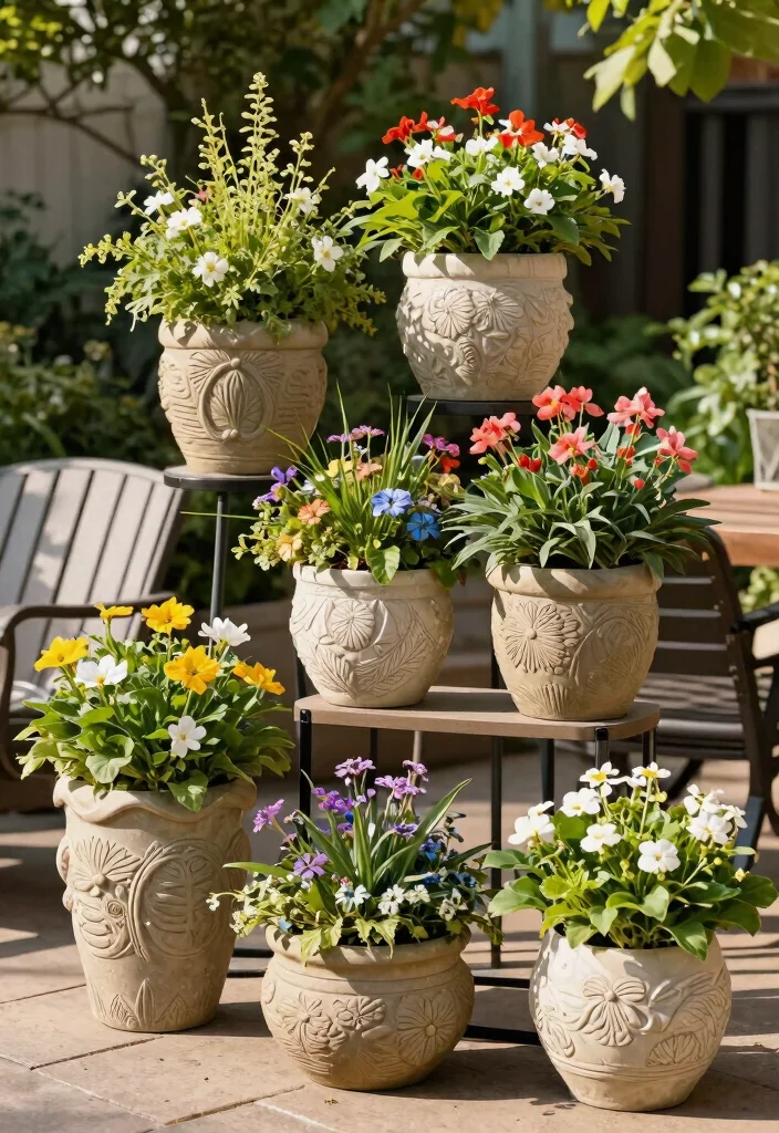 12 Outdoor Porch Decor Ideas That Survive Rain and Direct Sun - 3. Weather-Resistant Planters 1