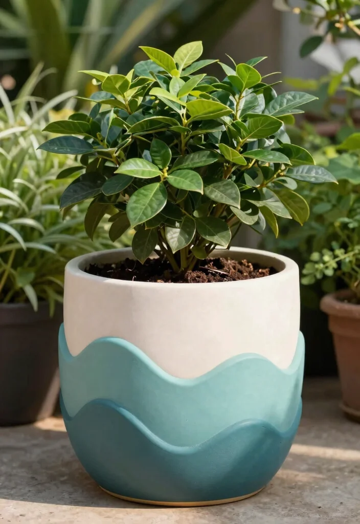 12 Plastic Flower Pots That Actually Look High-End - 11. The Artistic Wave Planter 1