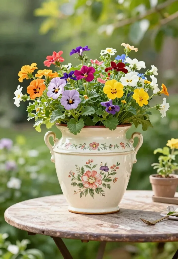 12 Plastic Flower Pots That Actually Look High-End - 4. The Vintage-Inspired Pot 1