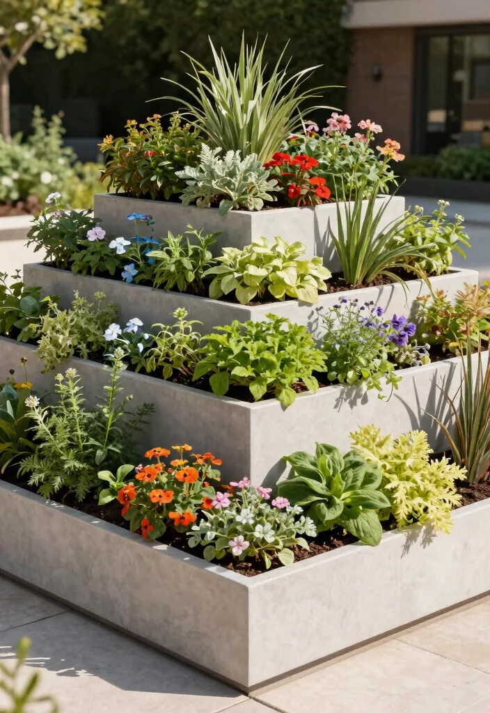 12 Plastic Flower Pots That Actually Look High-End - 8. The Geometric Terraced Planter 1