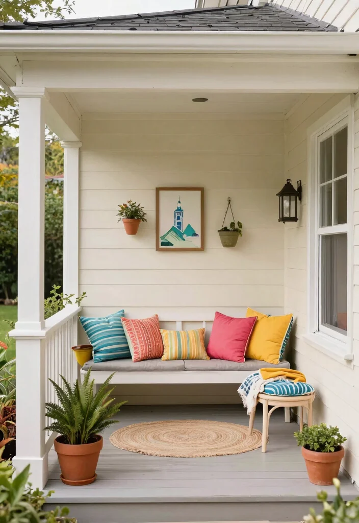 12 Small Porch Decor Ideas That Don't Make a Tiny Space Feel Crowded - 11. Use Color Strategically 1
