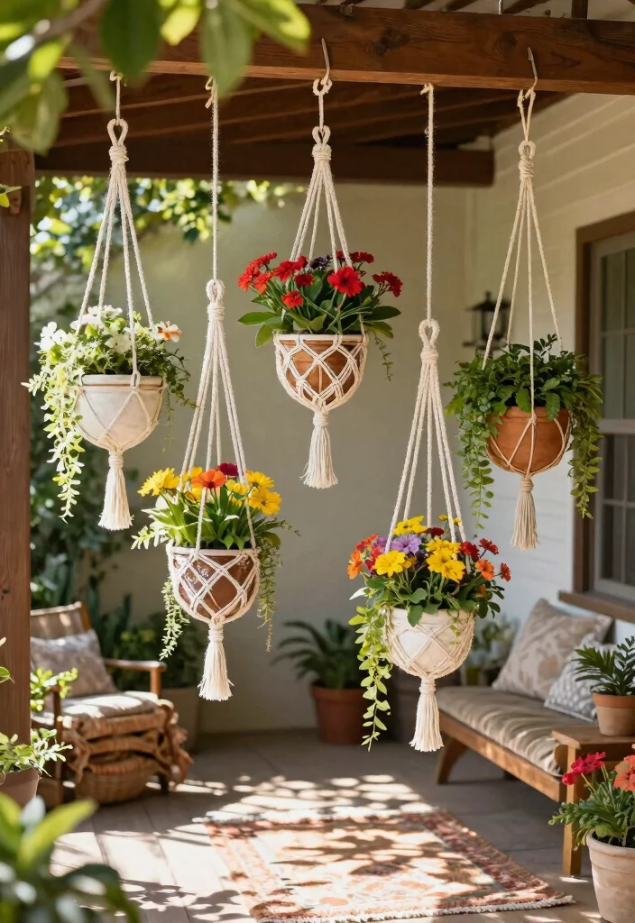 12 Small Porch Decor Ideas That Don't Make a Tiny Space Feel Crowded - 2. Hanging Planters 1
