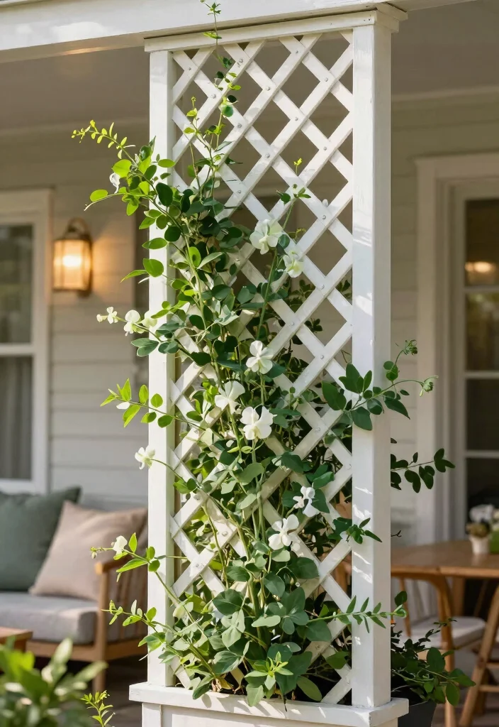 12 Small Porch Decor Ideas That Don't Make a Tiny Space Feel Crowded - 7. Lattice Trellis 1
