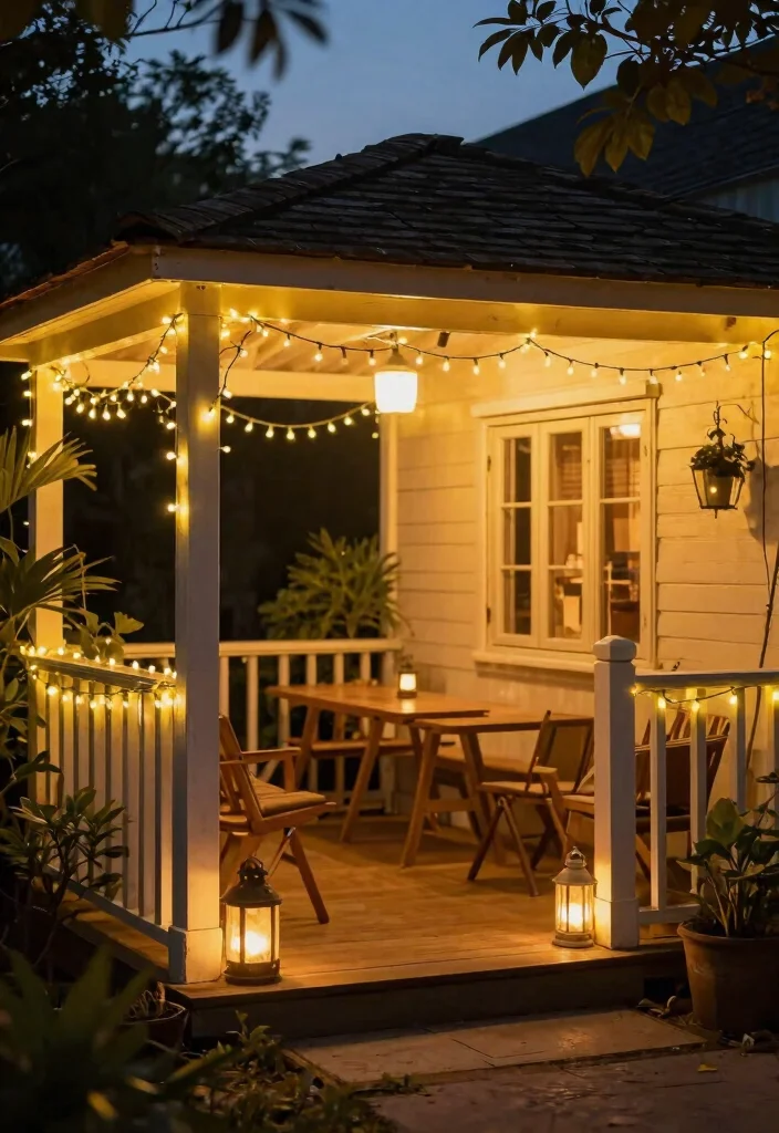 12 Small Porch Decor Ideas That Don't Make a Tiny Space Feel Crowded - 8. Creative Lighting Solutions 1