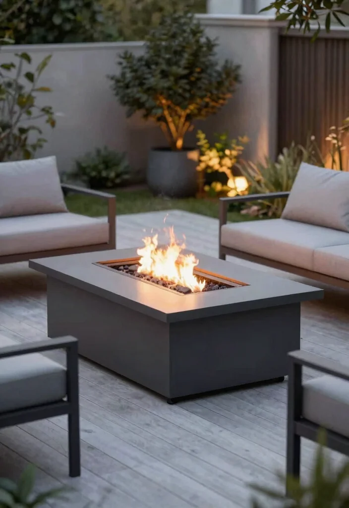 12 Square Backyard Fire Pit Concepts for Tight Corners and Small Yards - 3. Compact Modern Square Fire Pit 1