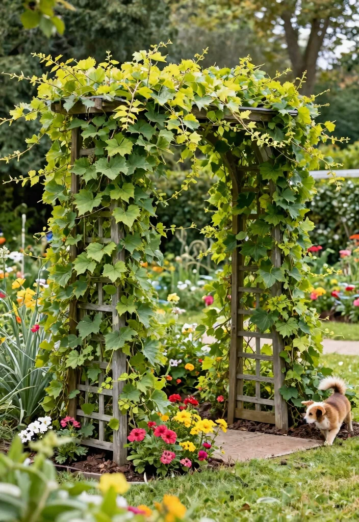 14 Front Garden Fence Ideas That Keep Dogs In Without Blocking Views - 10. Garden Trellis as a Low Barrier 1