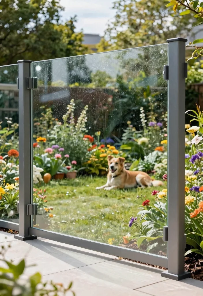 14 Front Garden Fence Ideas That Keep Dogs In Without Blocking Views - 14. Transparent Tempered Glass Fencing 1