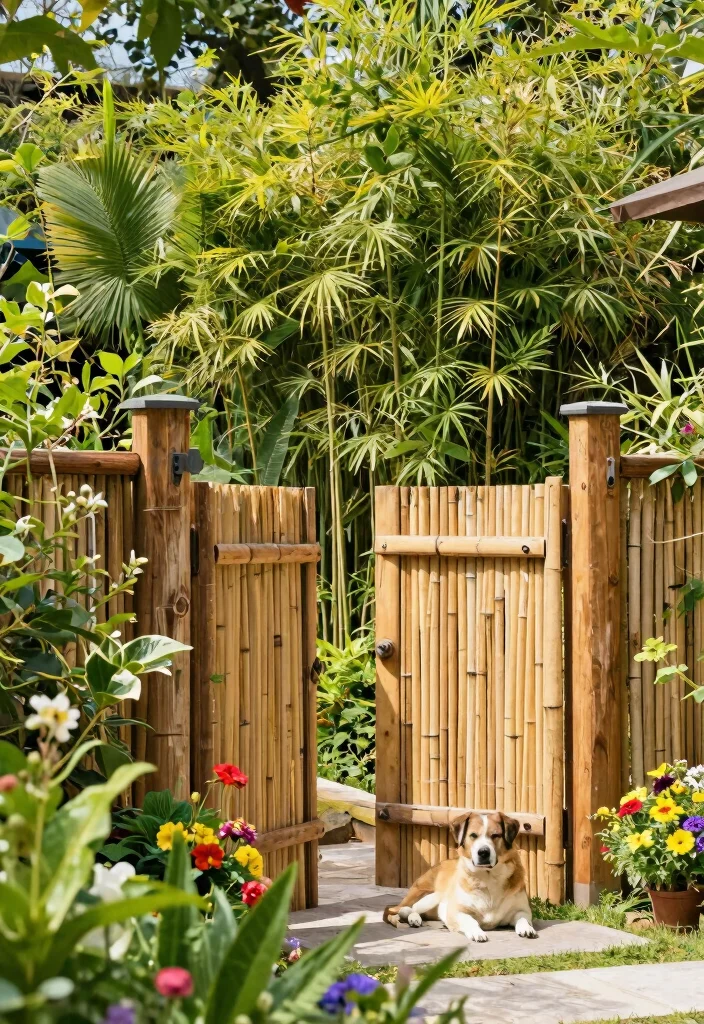 14 Front Garden Fence Ideas That Keep Dogs In Without Blocking Views - 5. Bamboo Fencing for a Natural Look 1