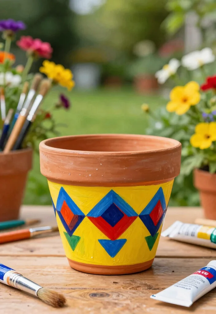 14 Painted Flower Pot Ideas That Actually Last Outdoors - 1. Terracotta Magic with Acrylic Paint 1
