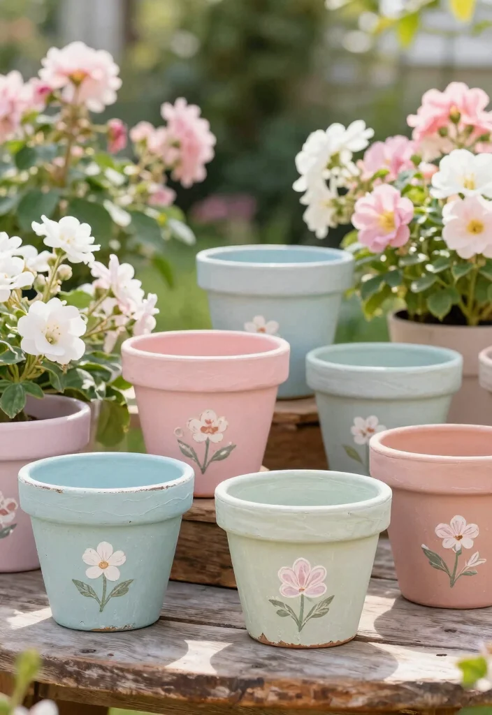 14 Painted Flower Pot Ideas That Actually Last Outdoors - 4. Chalk Paint for a Vintage Vibe 1