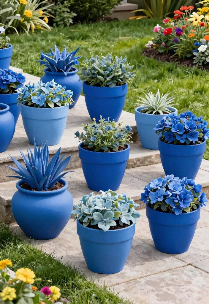 14 Painted Flower Pot Ideas That Actually Last Outdoors - 5. Monochromatic Pot Trends 1