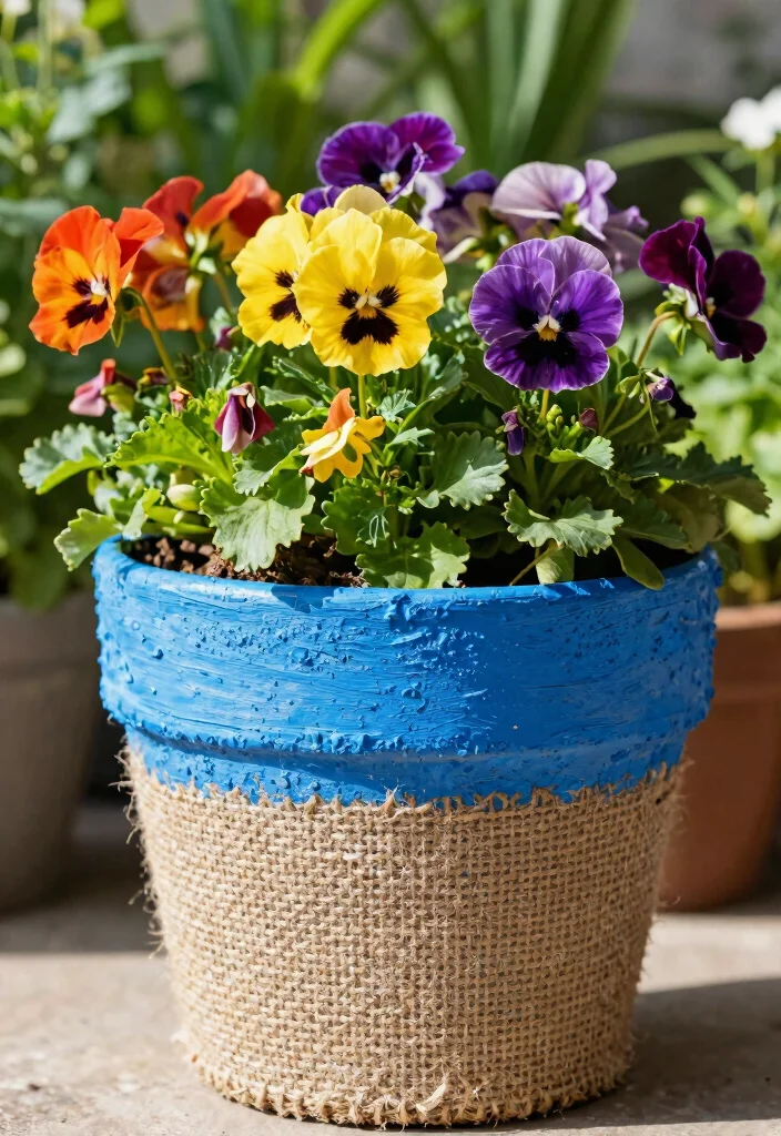 14 Painted Flower Pot Ideas That Actually Last Outdoors - 7. Textured Pot Designs 1