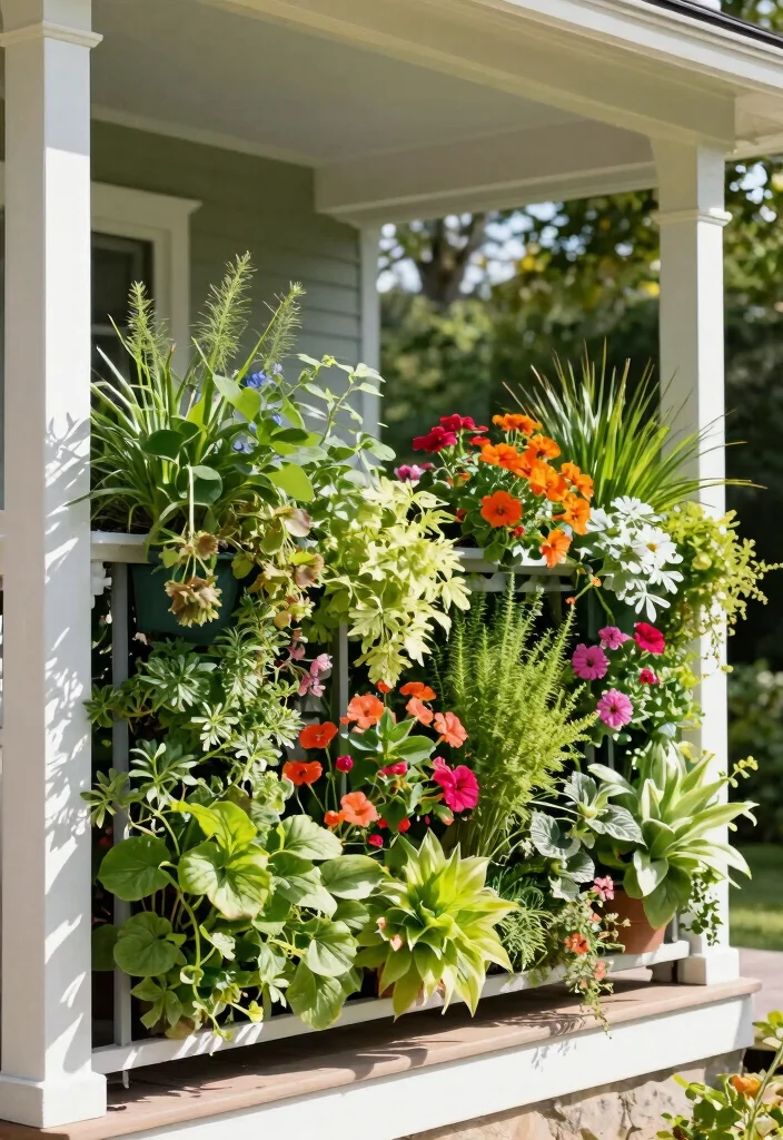 14 Porch Railing Designs That Pass Inspection and Add Curb Appeal - 14. Vertical Garden Railings 1