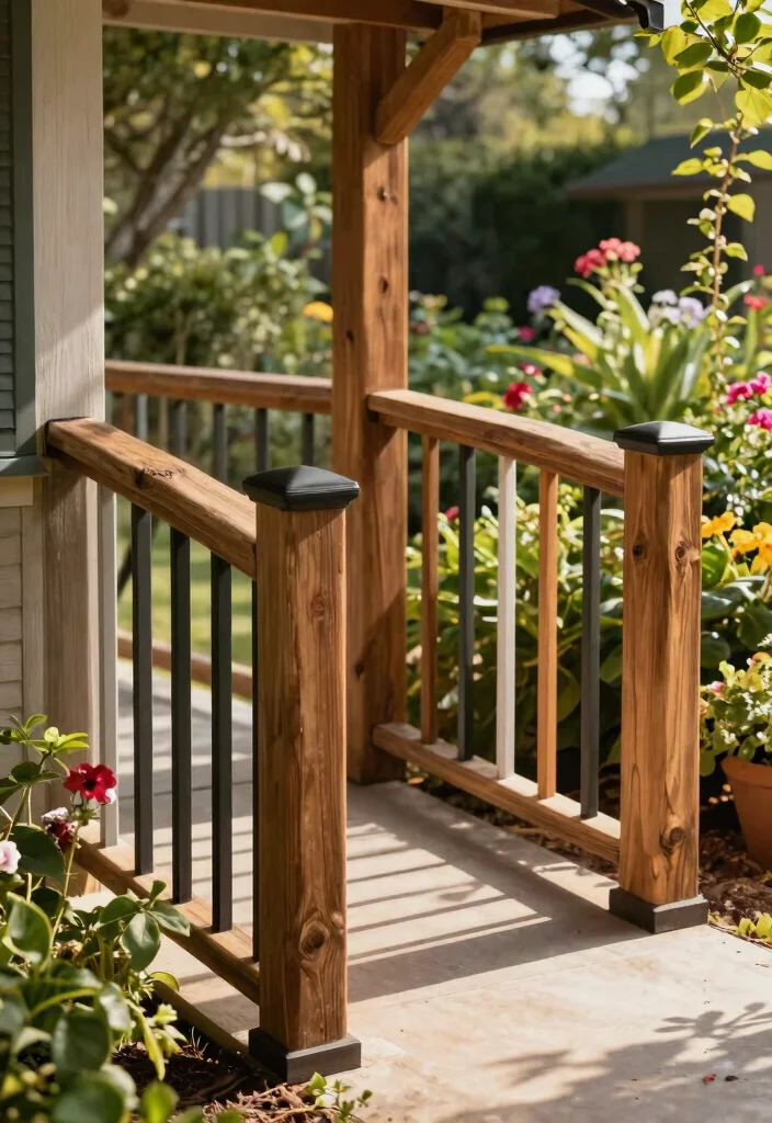 14 Porch Railing Designs That Pass Inspection and Add Curb Appeal - 8. Mixed Material Railings 1