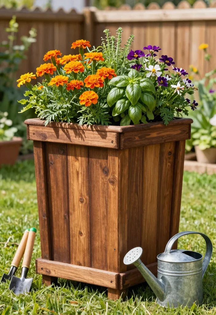 14 Tall Planter Ideas That Stand Upright Without Tipping Over - 1. The Classic Wooden Tall Planter 1