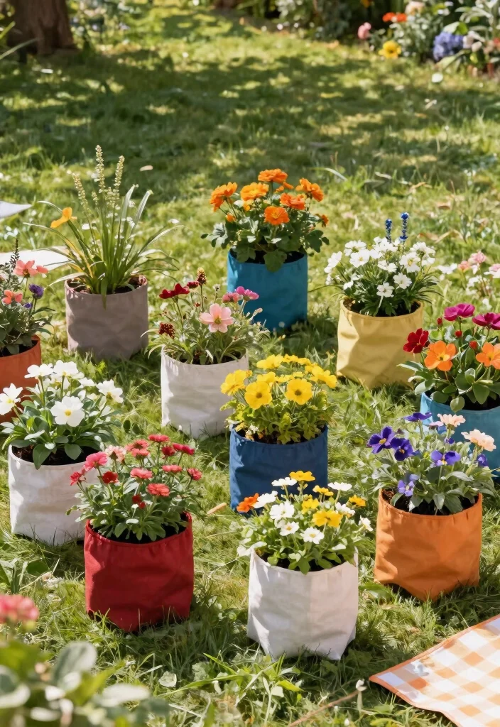 14 Tall Planter Ideas That Stand Upright Without Tipping Over - 10. Stylish Fabric Planters 1