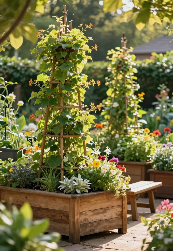 14 Tall Planter Ideas That Stand Upright Without Tipping Over - 13. Planters with Built-in Trellises 1