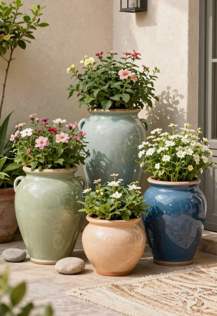 14 Tall Planter Ideas That Stand Upright Without Tipping Over - 14. Elegant Ceramic Planters 1