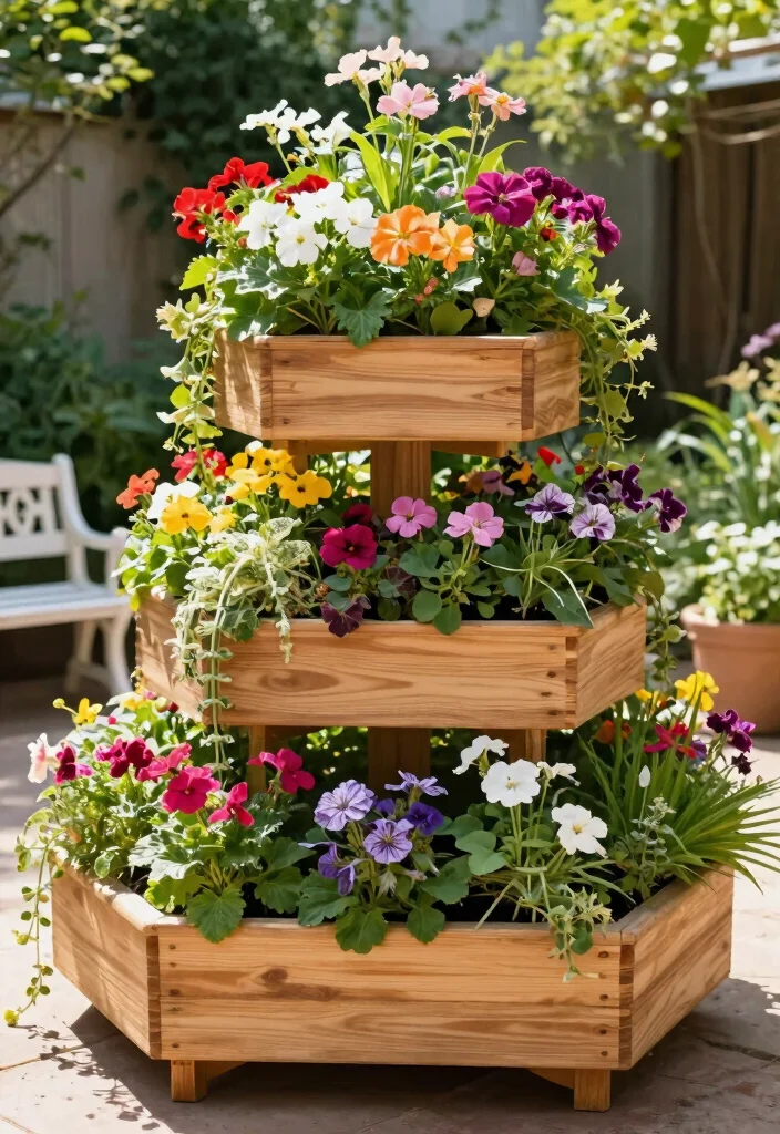 14 Tall Planter Ideas That Stand Upright Without Tipping Over - 6. Tiered Planters for Maximum Impact 1