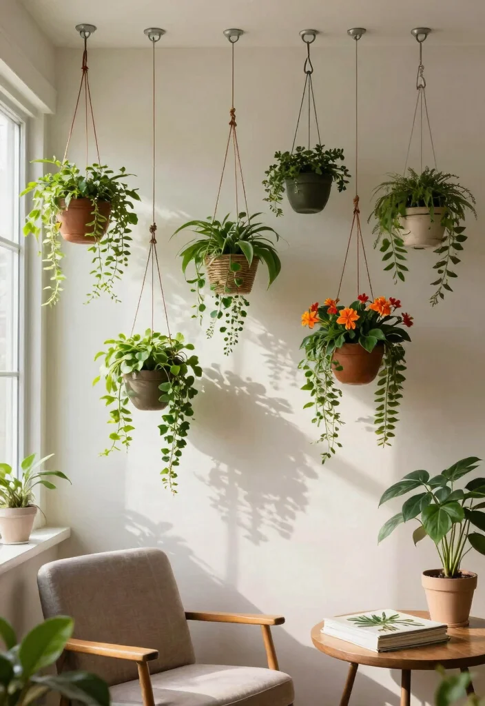 14 Tall Planter Ideas That Stand Upright Without Tipping Over - 7. Hanging Planters for Vertical Appeal 1
