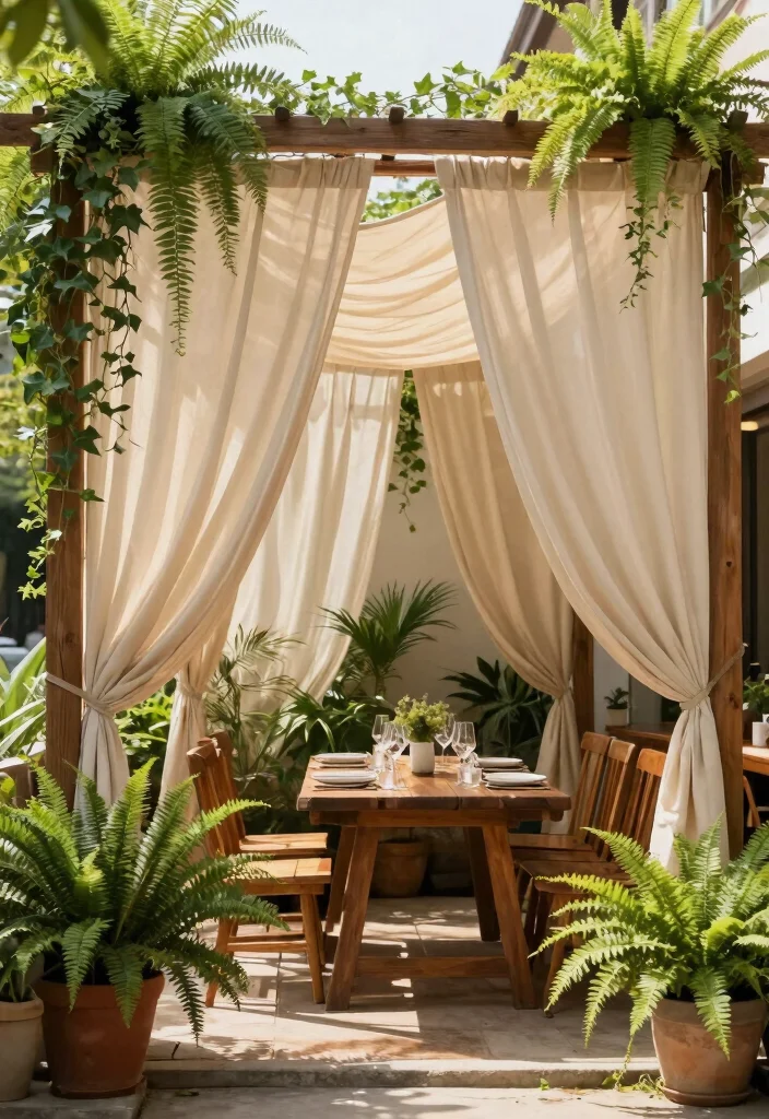14 Trellis Roof Ideas That Provide Shade Without Full Coverage - 2. Canvas Canopy Trellis 1