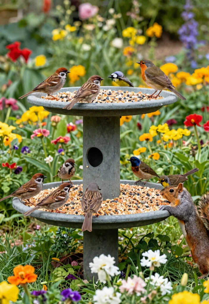 15 Backyard Bird Feeders That Keep Squirrels Out for Good - 7. Feeding Platforms with Squirrel Guards 1