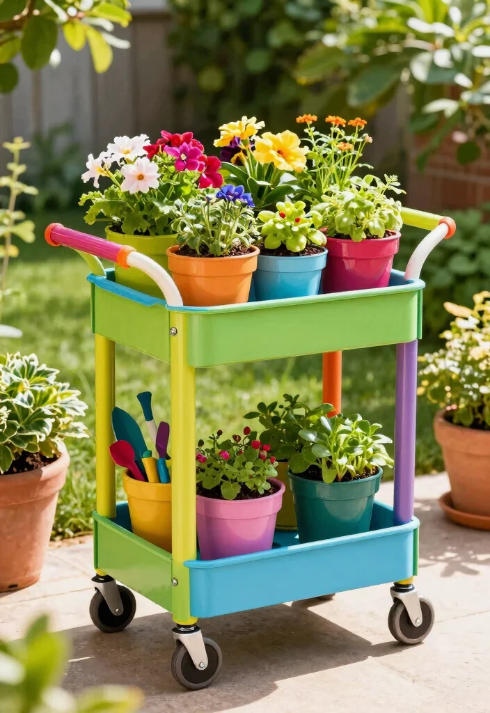 15 Backyard Garden Beds That Suit Any Yard Size or Budget - 10. Mobile Gardening Carts 1