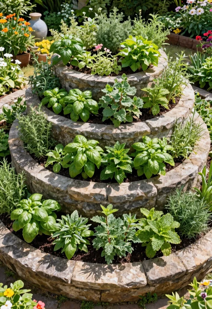 15 Backyard Garden Beds That Suit Any Yard Size or Budget - 9. Herb Spiral Garden 1