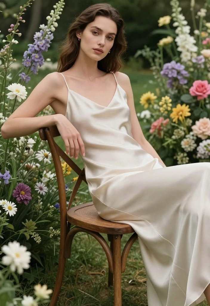 15 Backyard Wedding Dress Ideas for Outdoor Garden Ceremonies - 5. Simple, Elegant Slip Dress 1