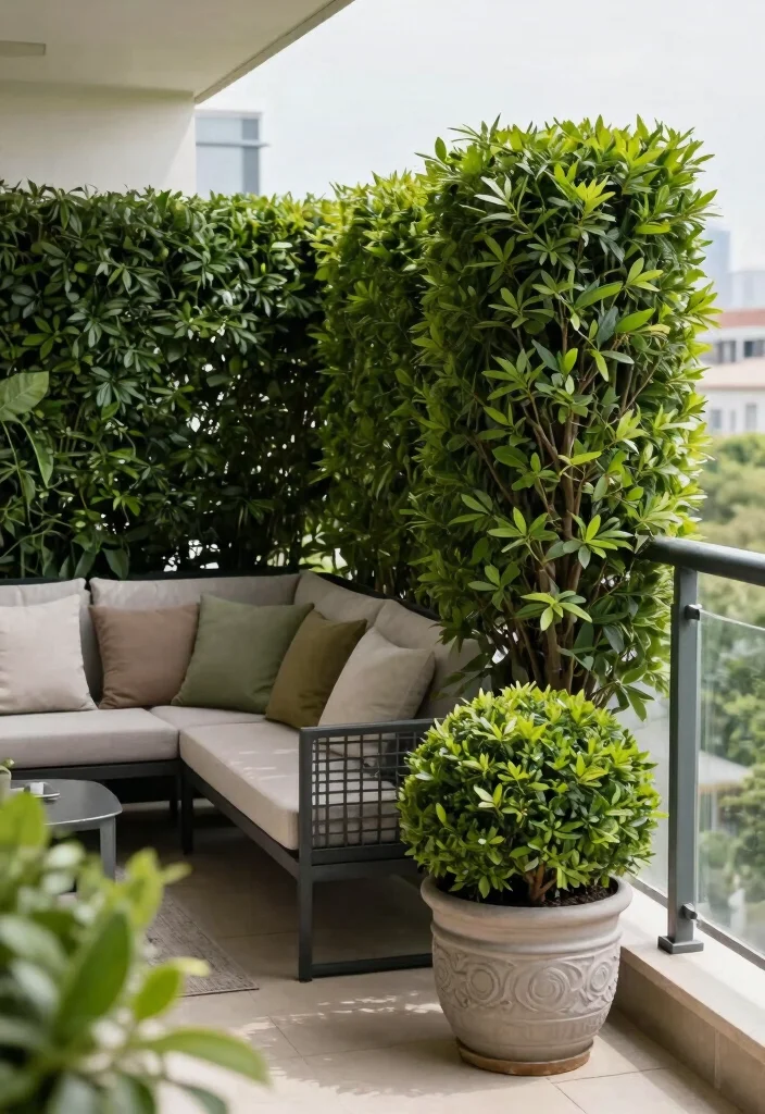 15 Balcony Privacy Plants That Block Neighbors Without Taking Much Space - 7. Privacy Hedges: A Classic Touch 1