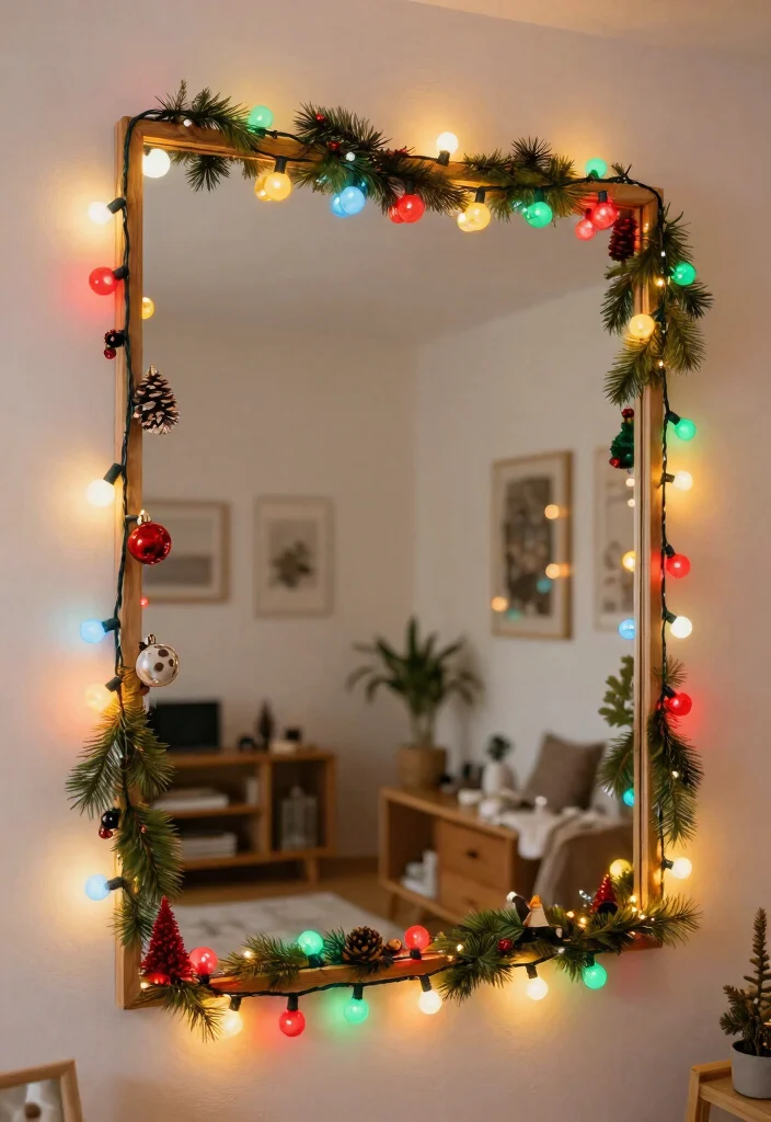 15 Christmas Lights on Ceiling Concepts That Hide the Cords - 5. String Lights in a Frame 1
