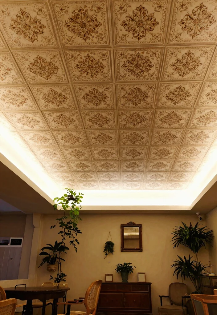 15 Drop Ceiling Tiles That Look Like Real Tin Without the Cost - 1. Vintage Charm with Classic Patterns 1