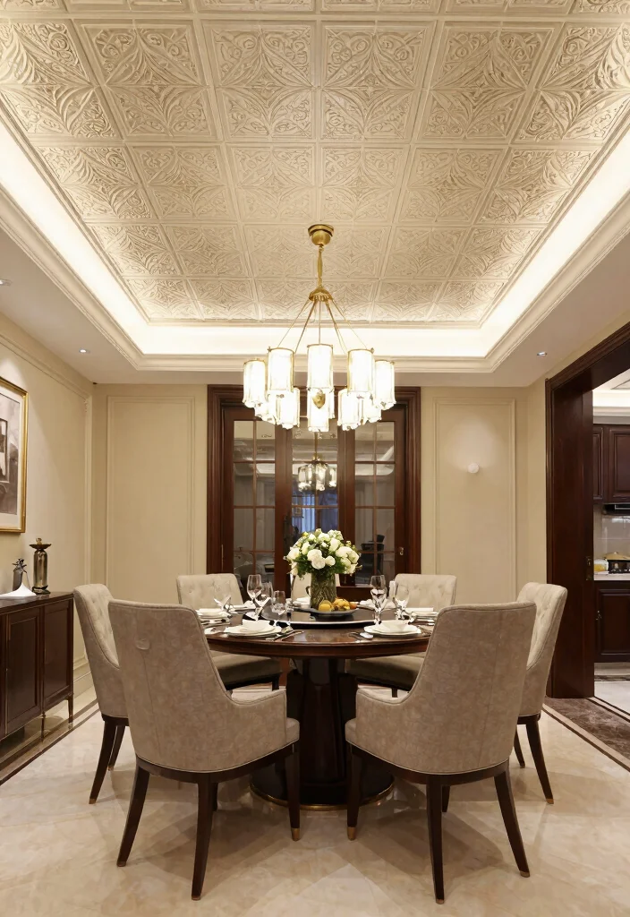 15 Drop Ceiling Tiles That Look Like Real Tin Without the Cost - 13. Elegant Patterns for Sophisticated Spaces 1