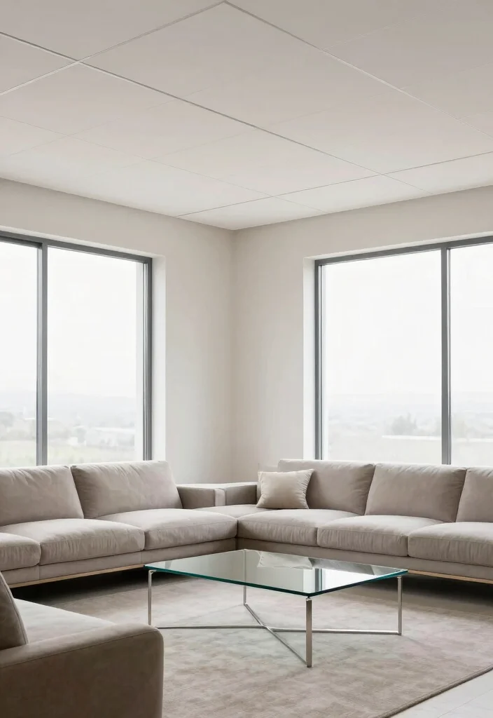 15 Drop Ceiling Tiles That Look Like Real Tin Without the Cost - 2. Modern Minimalism with Sleek Finishes 1